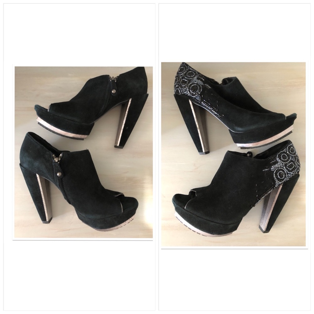 Sam Edelman Open Toe Bootie With Sequins / Zipper - image 6